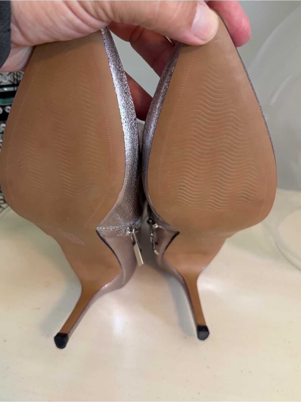 DONATED Steven by Steve Madden Metallic Silver Pointed Ankle Booties - Picture 4 of 6